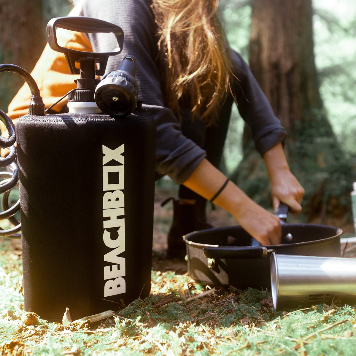 BeachBox portable shower tank, the 5-liter grab-and-go alternative to a Joolca hot water system