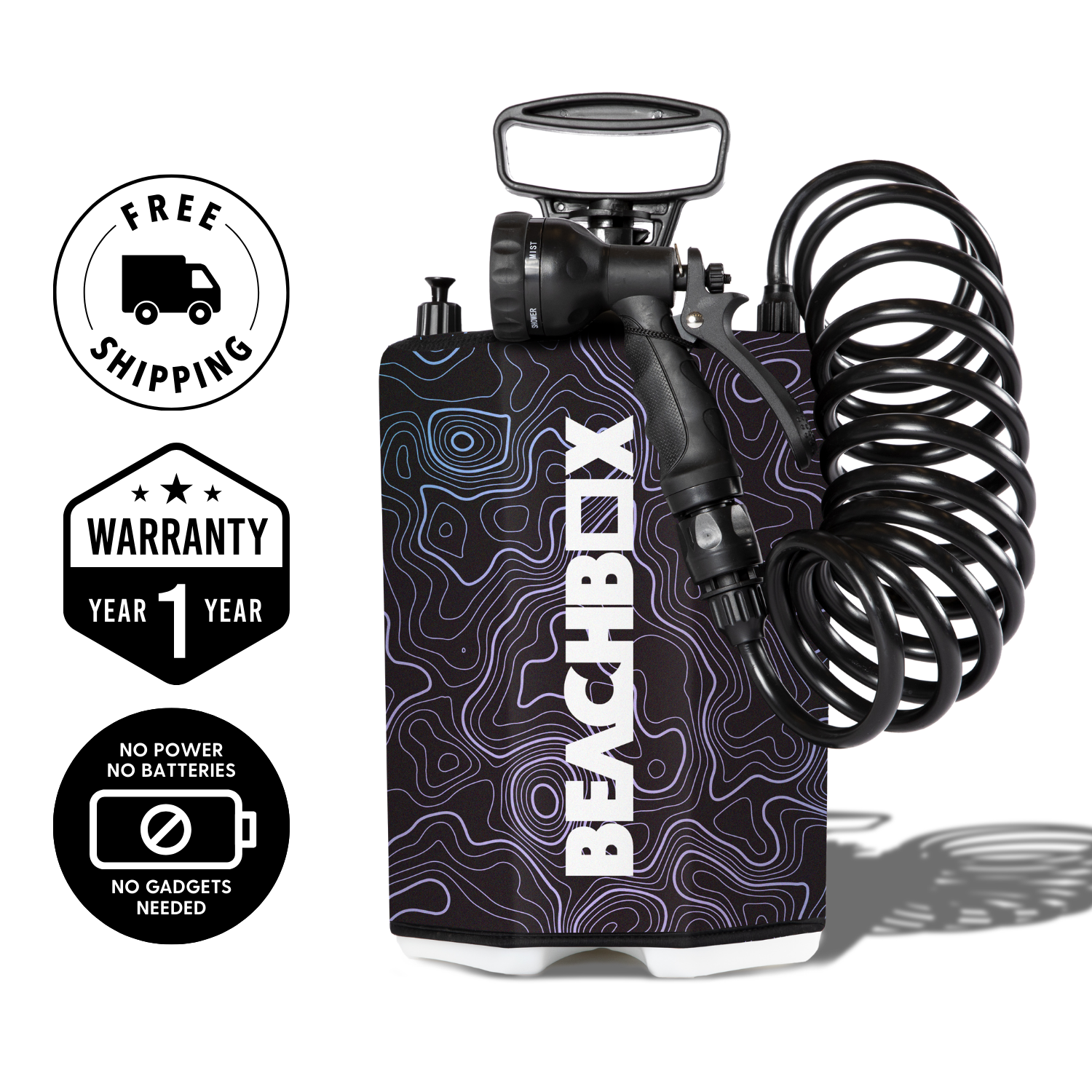 BeachBox Portable Camping Shower Tank - 'Elevation'