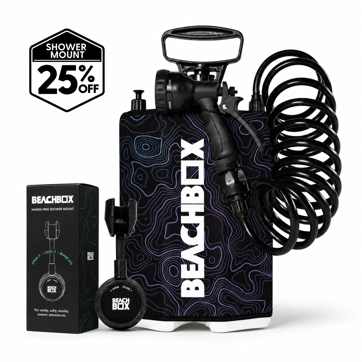 BeachBox Shower Tank + Mount Bundle