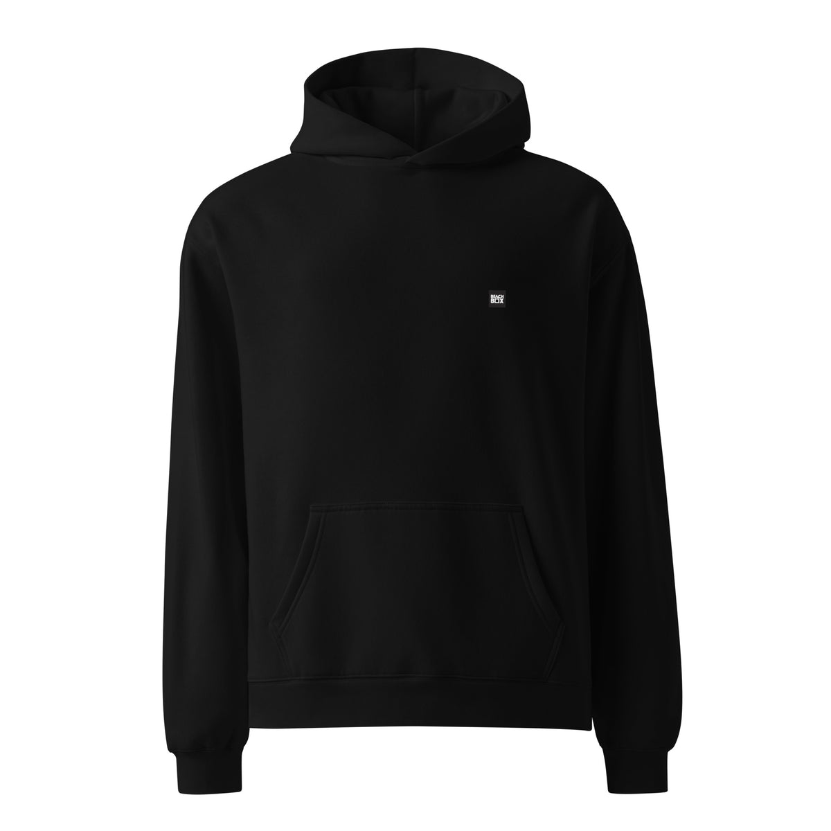 Play Dirty oversized hoodie in black, front view