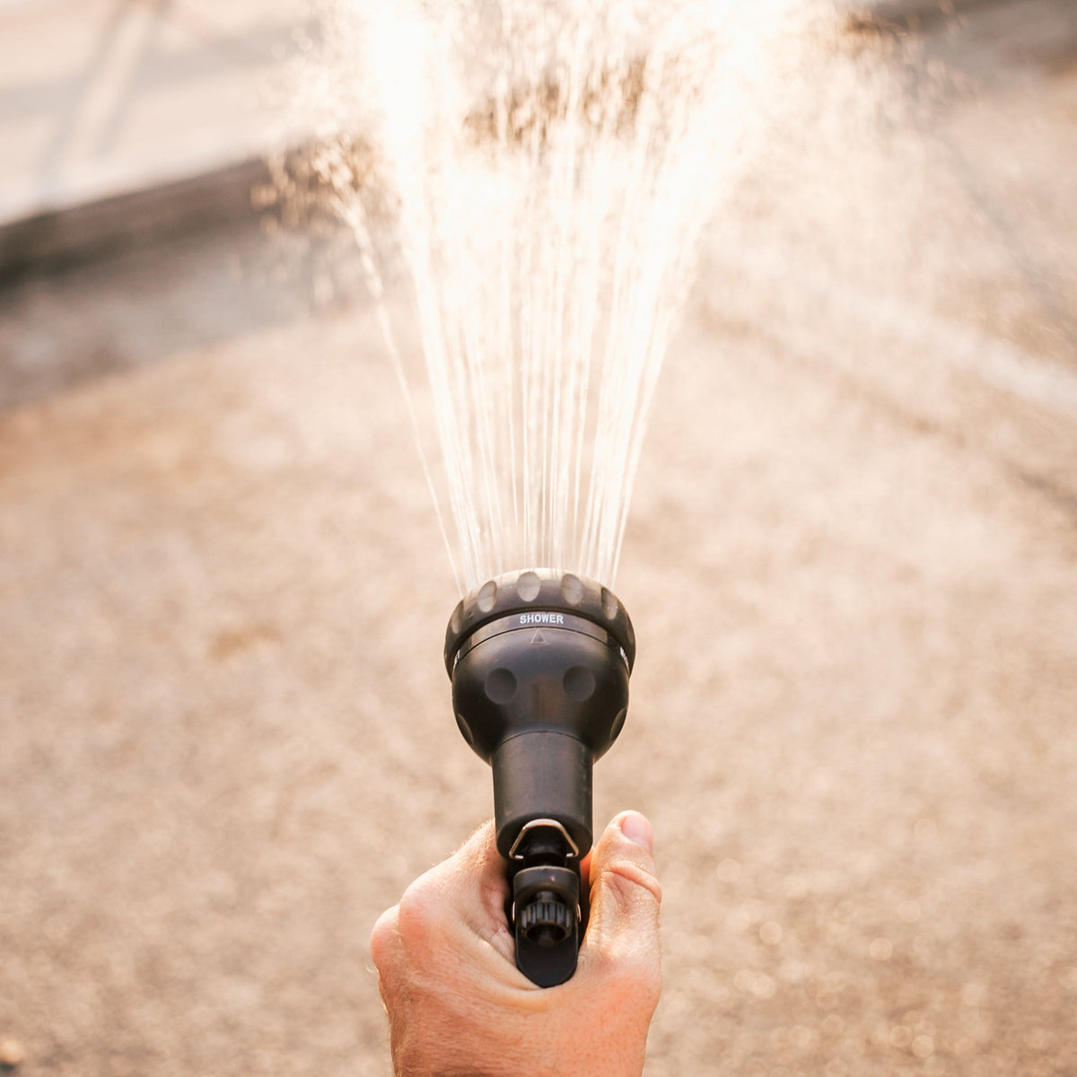 BeachBox multi-spray shower gun and coil hose