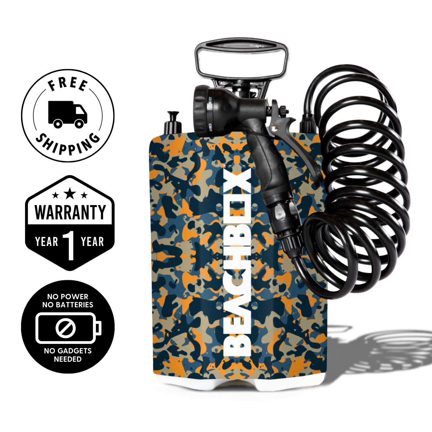 BeachBox Portable Camping Shower Tank - 'Camo'